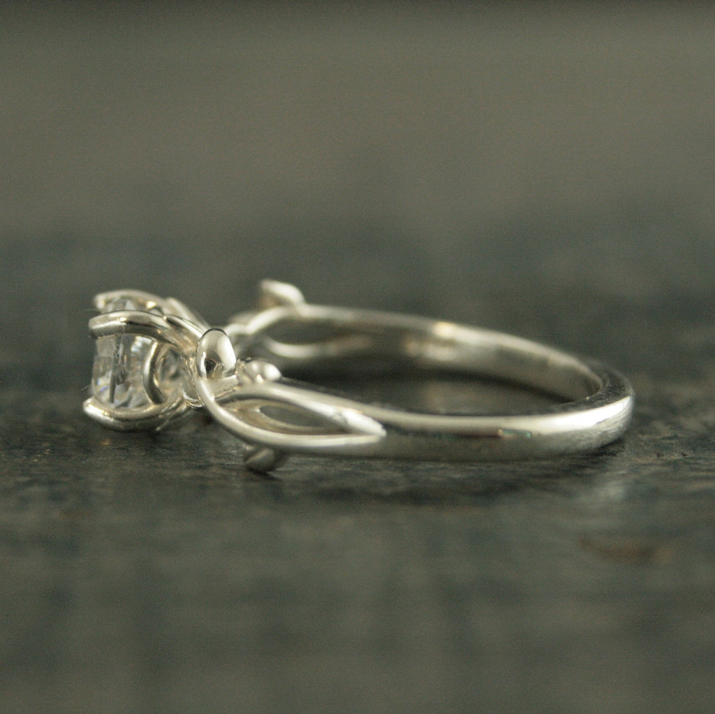 Vine Engagement Ring Castle Vine Ring Silver Engagement Ring Sculptural Solitaire Art Nouveau Ring Nature Ring Woodland Ring Elven Ring