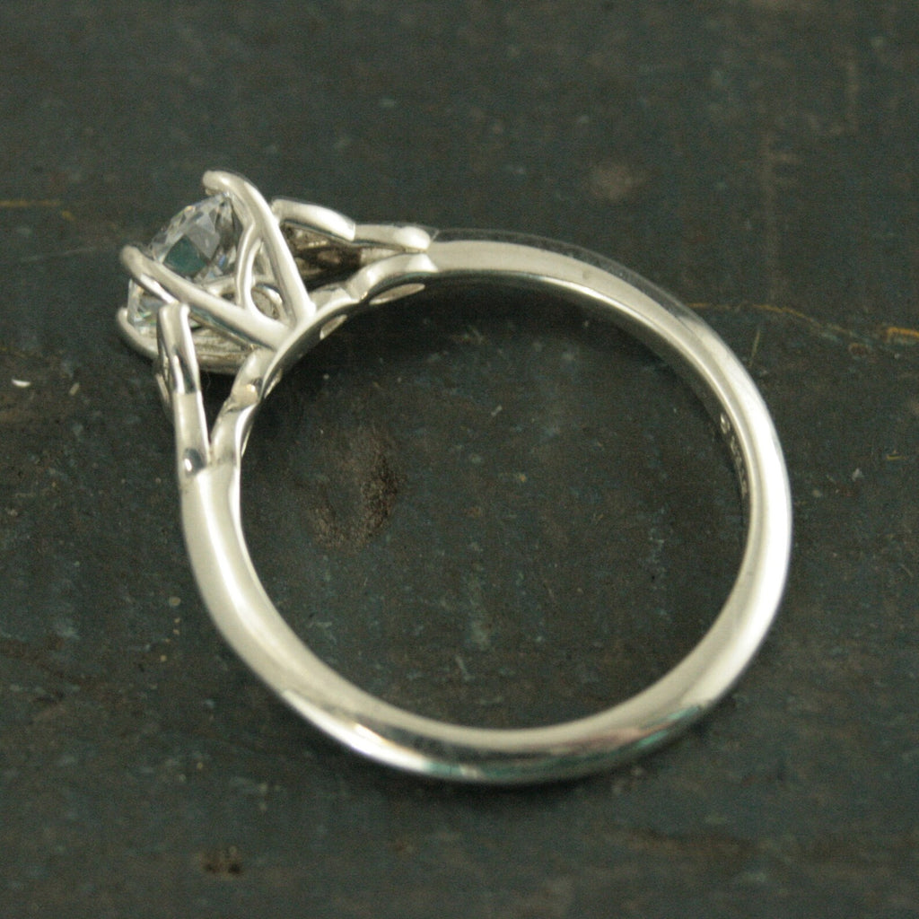 Celtic Cathedral Ring Silver Solitaire Celtic Engagement Ring Trinity Knot Ring Irish Ring Cubic Zirconia Triquetra Ring Moissanite Ring
