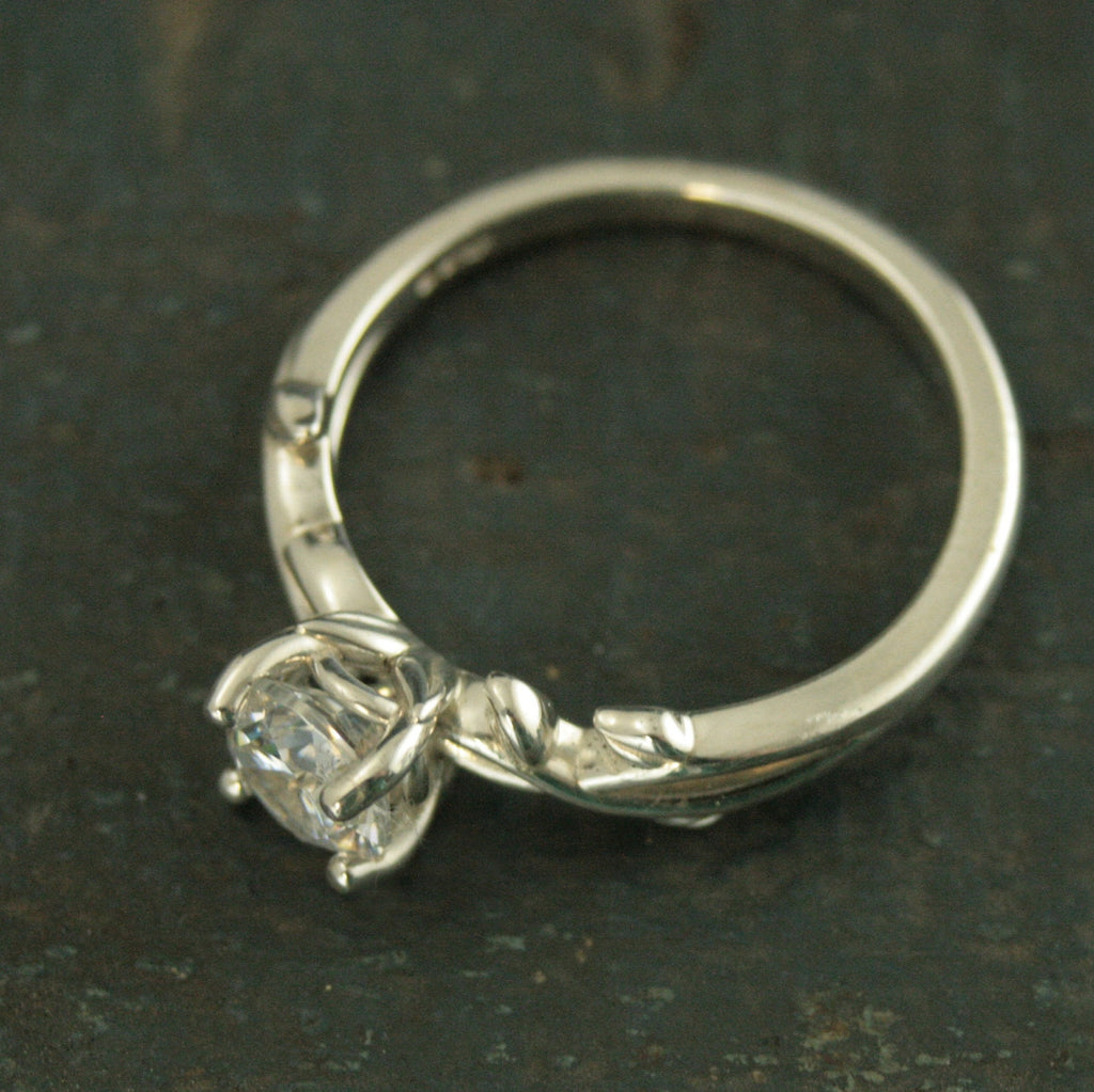 Vine Engagement Ring Castle Vine Ring Silver Engagement Ring Sculptural Solitaire Art Nouveau Ring Nature Ring Woodland Ring Elven Ring