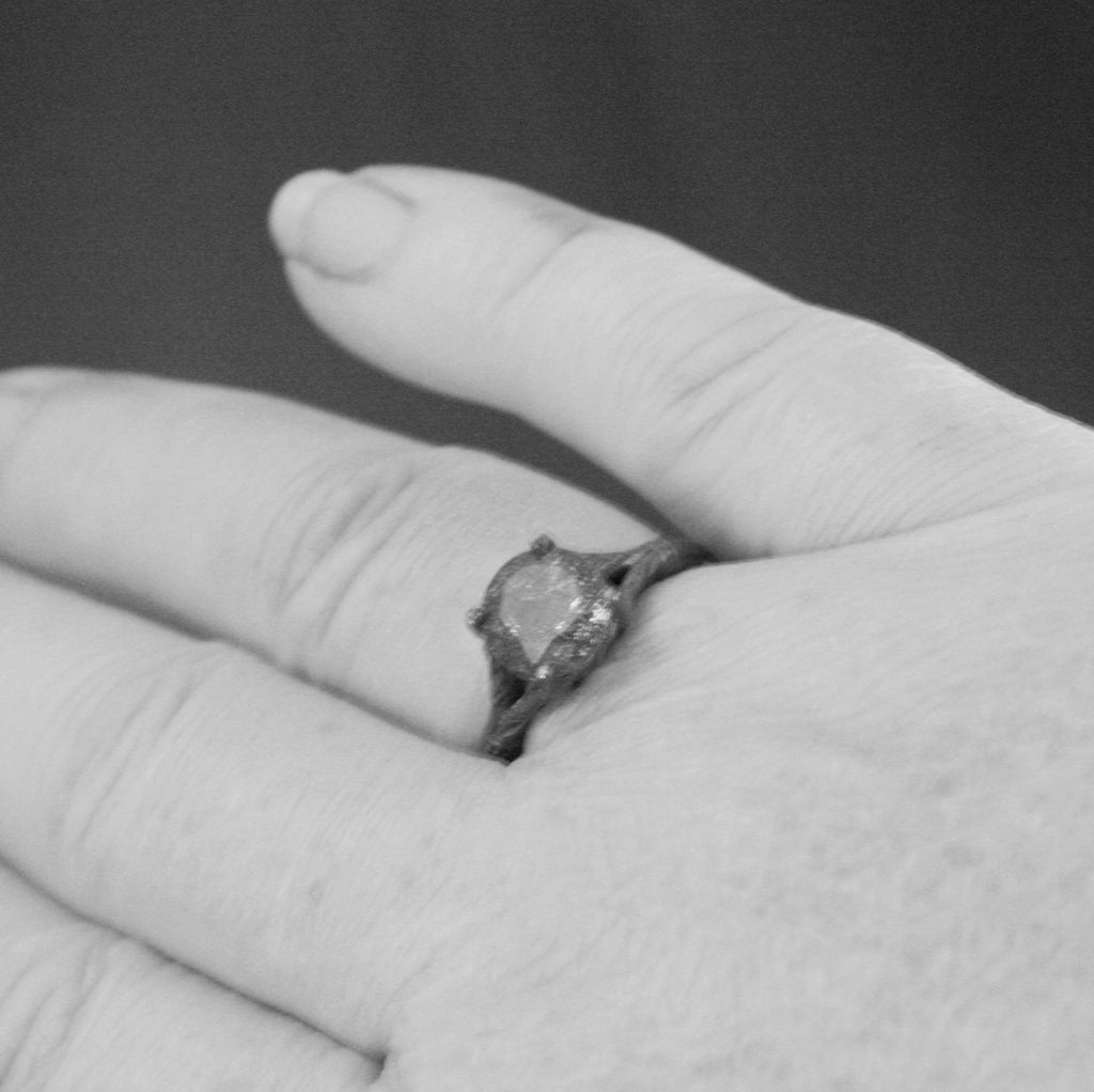 Black Tourmalinated Quartz Ring Black Rutilated Quartz Ring Oxidized Silver Ring Unique Engagement Ring Black Silver Ring Gothic Elsa Ring