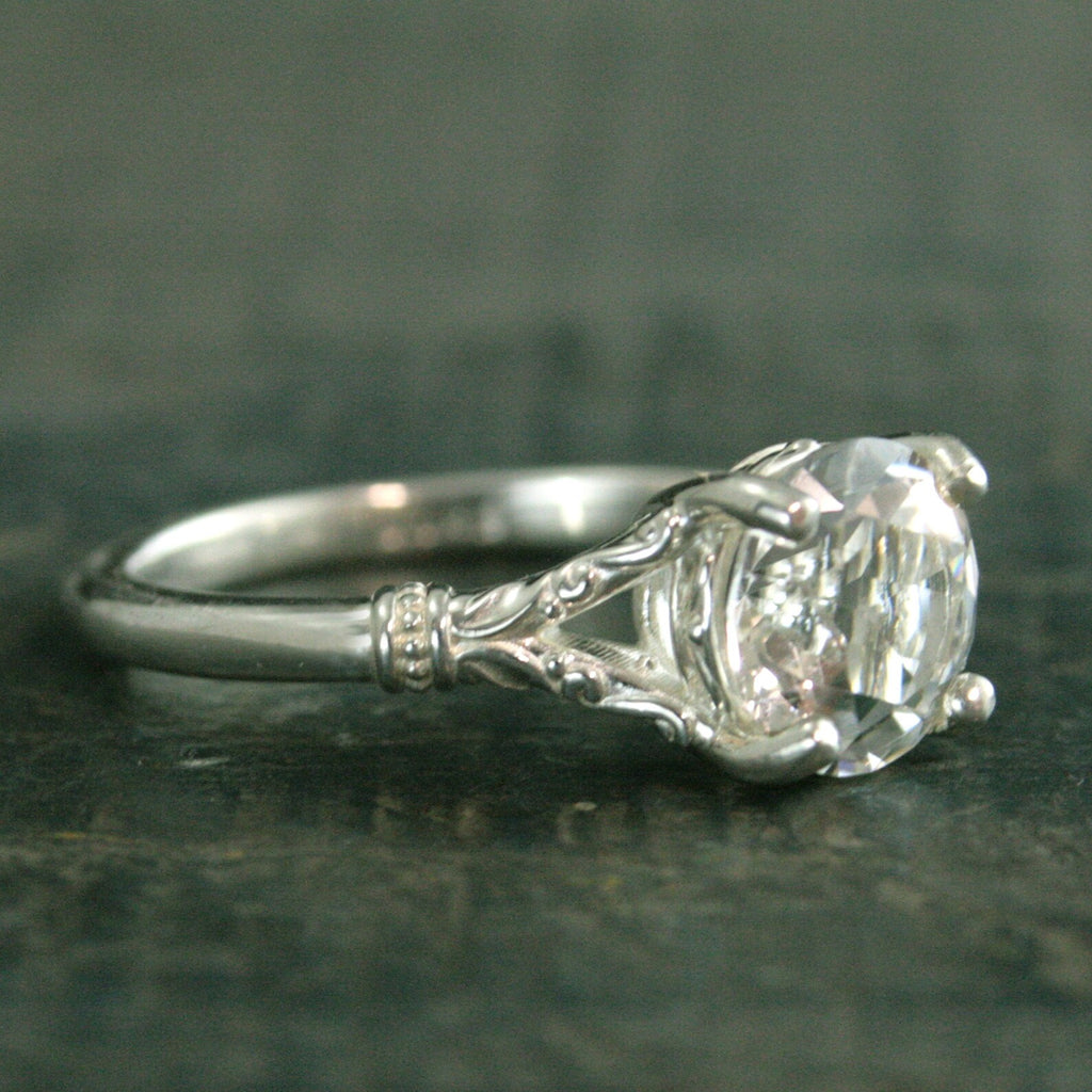 Elsa Ring Sterling Silver Split Shank Solitaire 8mm Stone Arendelle Design Frozen Ring Cocktail Ring Large Stone Solitaire Moissanite