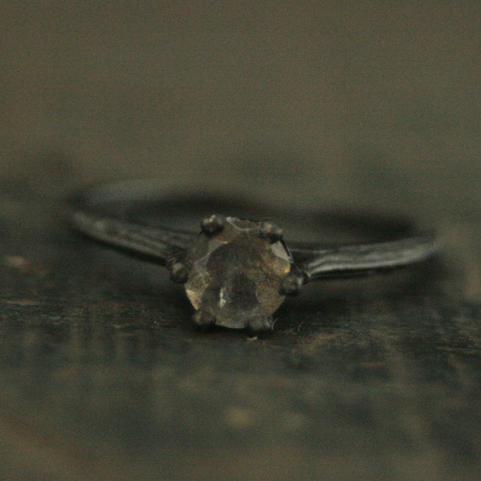 Labradorite Ring Ariel Cathedral Ring Oxidized Black Silver Ring 6 Prong Solitaire Black Silver Ring Embossed Knife Edge Design