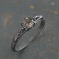 Black Rutilated Quartz Ring Dark Princess Black Tourmalinated Quartz Ring Unique Oxidized Black Silver Ring Facetted Rutilated Quartz Ring