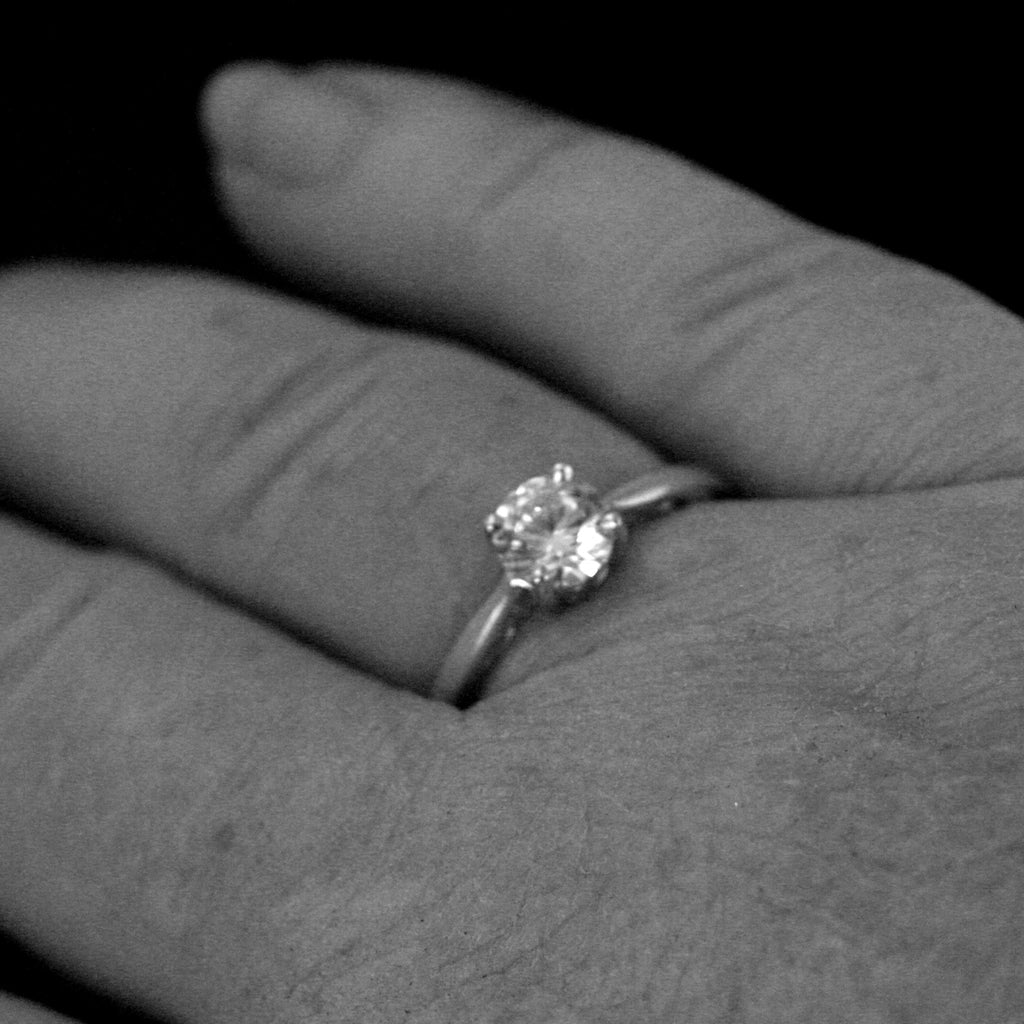 Silver Solitaire Infinity Scroll Ring Inlaid Detail Ring Moissanite Ring Cubic Zirconia Ring White Topaz Ring White Sapphire Ring Art Deco