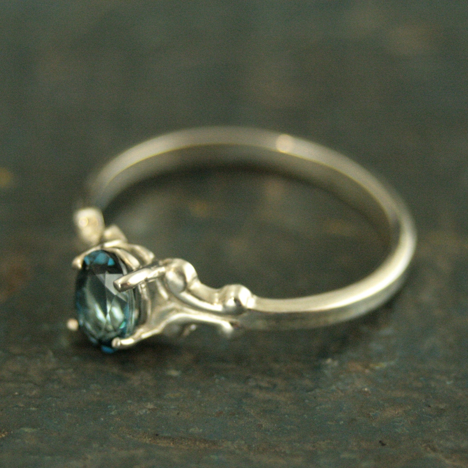 Birthstone Ring Oval Ring 6x4 Baroque Scroll Setting Gift for Her Daughter Gift Sweet Sixteen Ring Choose your Stone Genuine and Imitation