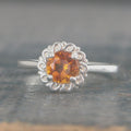 Solar Ring Citrine Ring November Birthstone Ring Sunburst Halo Ring Citrine Solitaire Swirling Halo Ring Dark Souls Solaire Ring Gamer