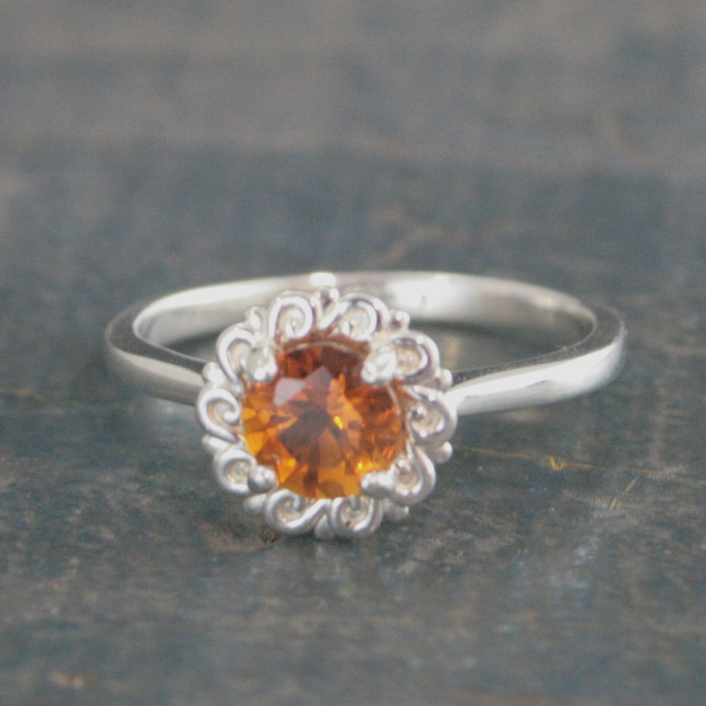 Solar Ring Citrine Ring November Birthstone Ring Sunburst Halo Ring Citrine Solitaire Swirling Halo Ring Dark Souls Solaire Ring Gamer
