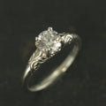 Art Nouveau Engagement Ring Silver Solitaire The Secret Garden Mary Lennox Sculptural Solitaire Ring Vine Design Engagement or Promise Ring