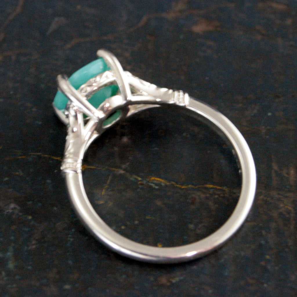 Large Turquoise Ring 8mm Faceted Turquoise Elsa Ring Filigree Ring Antique Style Ring Vintage Style Ring Turquoise Silver Ring for Her