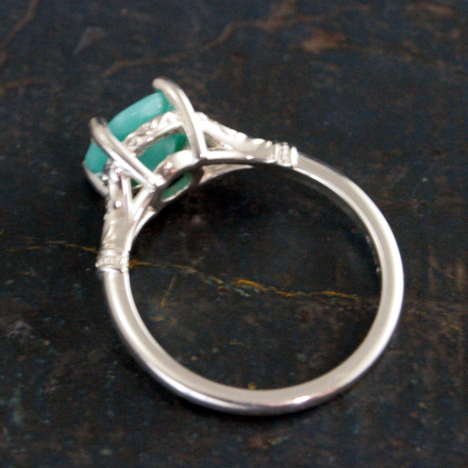 Large Turquoise Ring 8mm Faceted Turquoise Elsa Ring Filigree Ring Antique Style Ring Vintage Style Ring Turquoise Silver Ring for Her