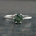 Hexagon Moss Agate Ring Hexagonal Stone Ring Cathedral Solitaire Silver Ring Unique Stone Green Moss Agate Hexagon Cut Stone Ring