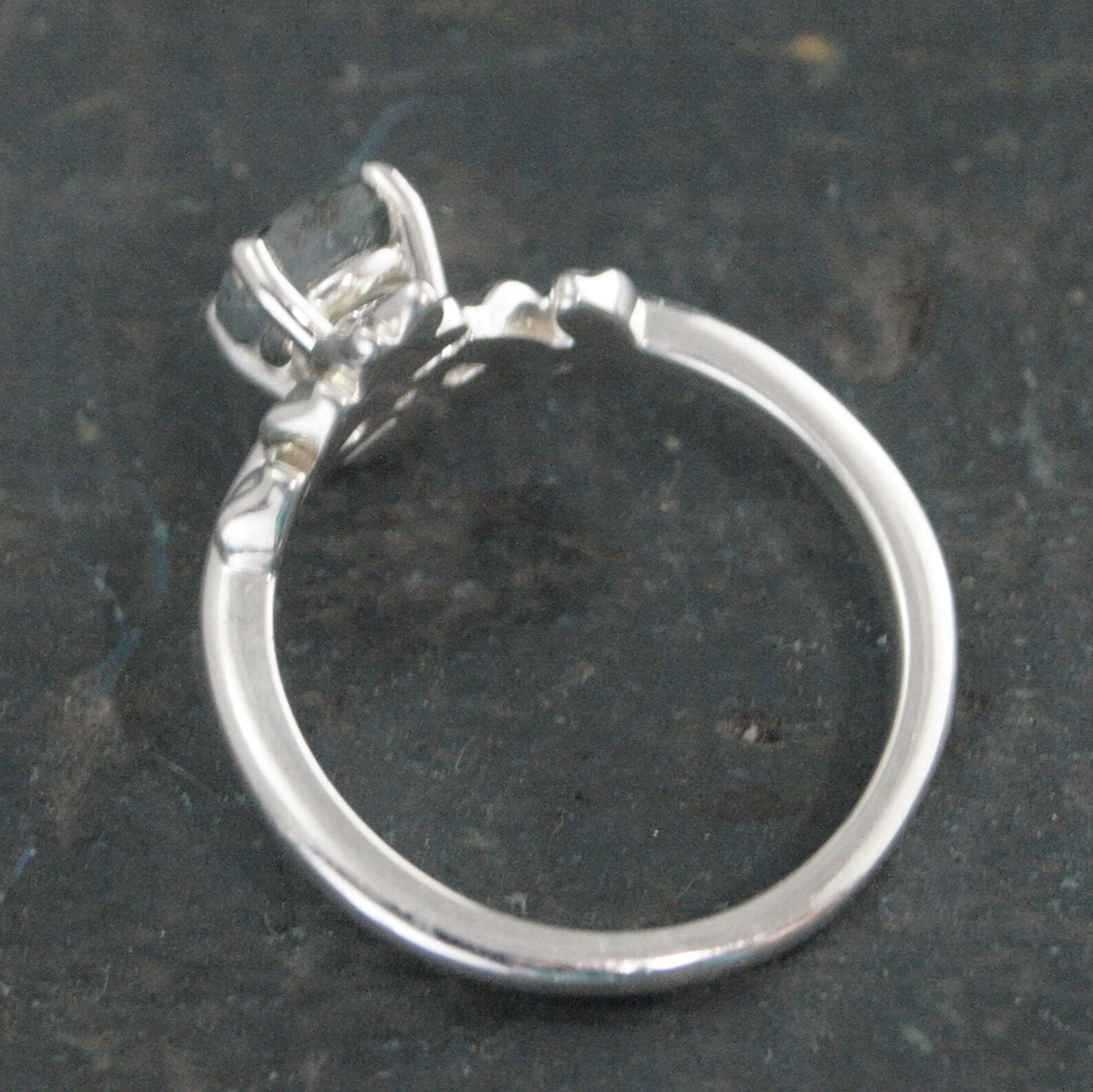 Moss Agate Fern Ring Sterling Silver 6mm Facetted Moss Agate Leaf Ring Vine Unique Elven Ring Branch Ring Twig Ring Silver