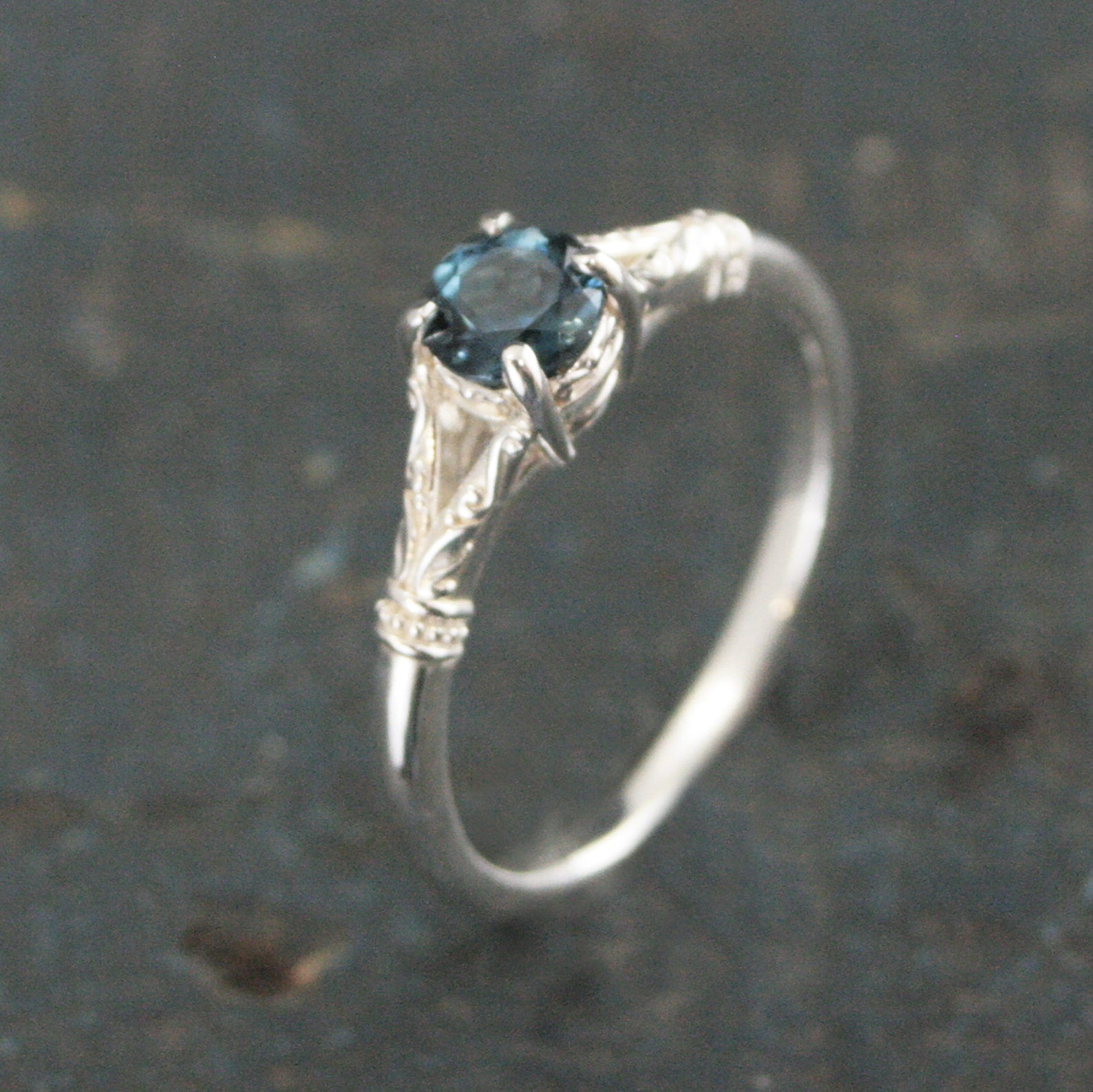 Elsa Birthstone Ring 5mm Stone of Choice Birthstone Jewelry Solid Sterling Silver Gift for Her Sweet Sixteen Ring Promise Ring Blazer Arts