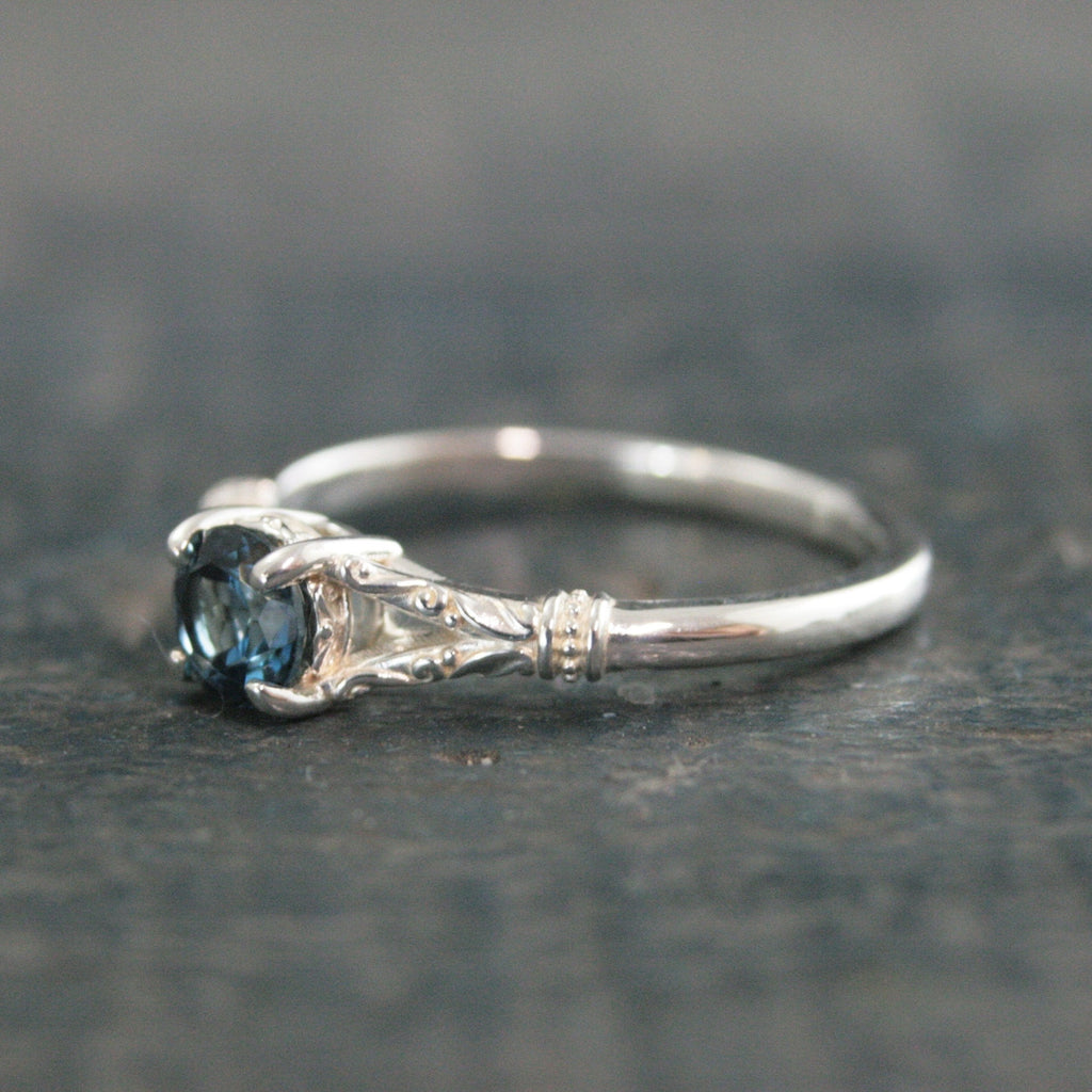 Elsa Birthstone Ring 5mm Stone of Choice Birthstone Jewelry Solid Sterling Silver Gift for Her Sweet Sixteen Ring Promise Ring Blazer Arts