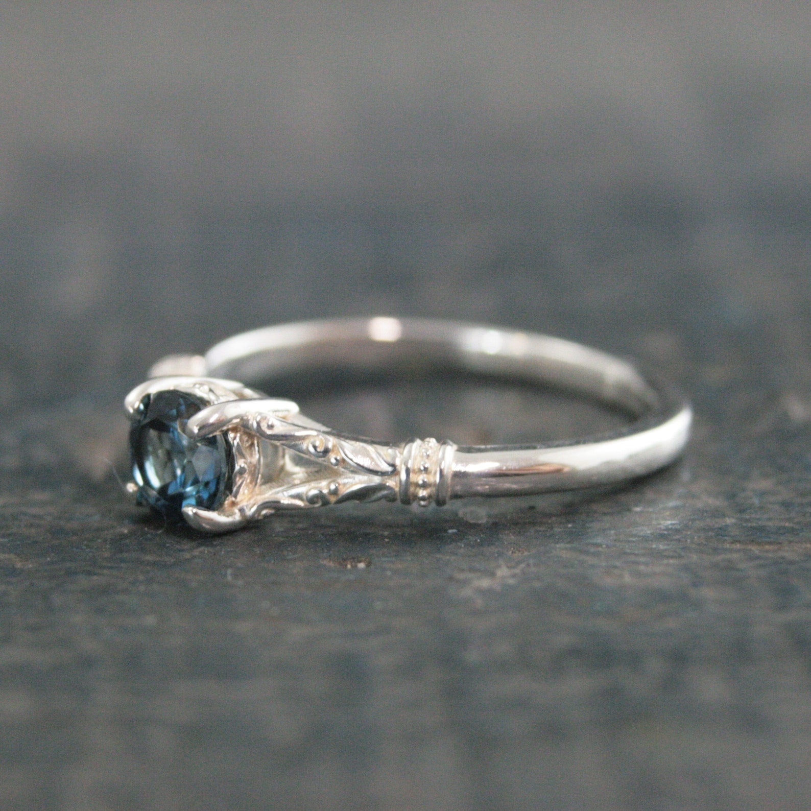 Elsa Birthstone Ring 5mm Stone of Choice Birthstone Jewelry Solid Sterling Silver Gift for Her Sweet Sixteen Ring Promise Ring Blazer Arts