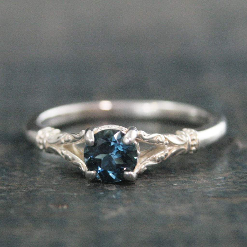 Elsa Birthstone Ring 5mm Stone of Choice Birthstone Jewelry Solid Sterling Silver Gift for Her Sweet Sixteen Ring Promise Ring Blazer Arts