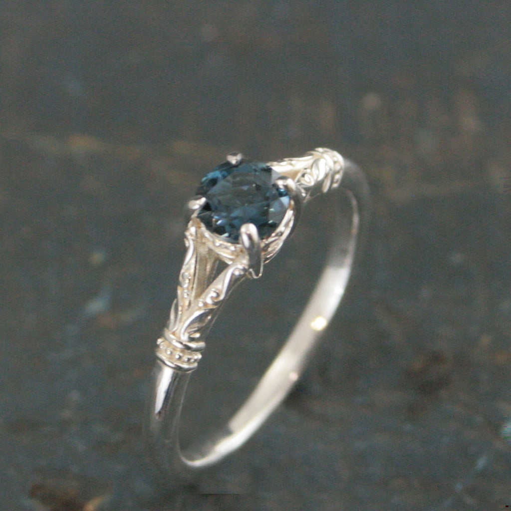 Elsa Birthstone Ring 5mm Stone of Choice Birthstone Jewelry Solid Sterling Silver Gift for Her Sweet Sixteen Ring Promise Ring Blazer Arts