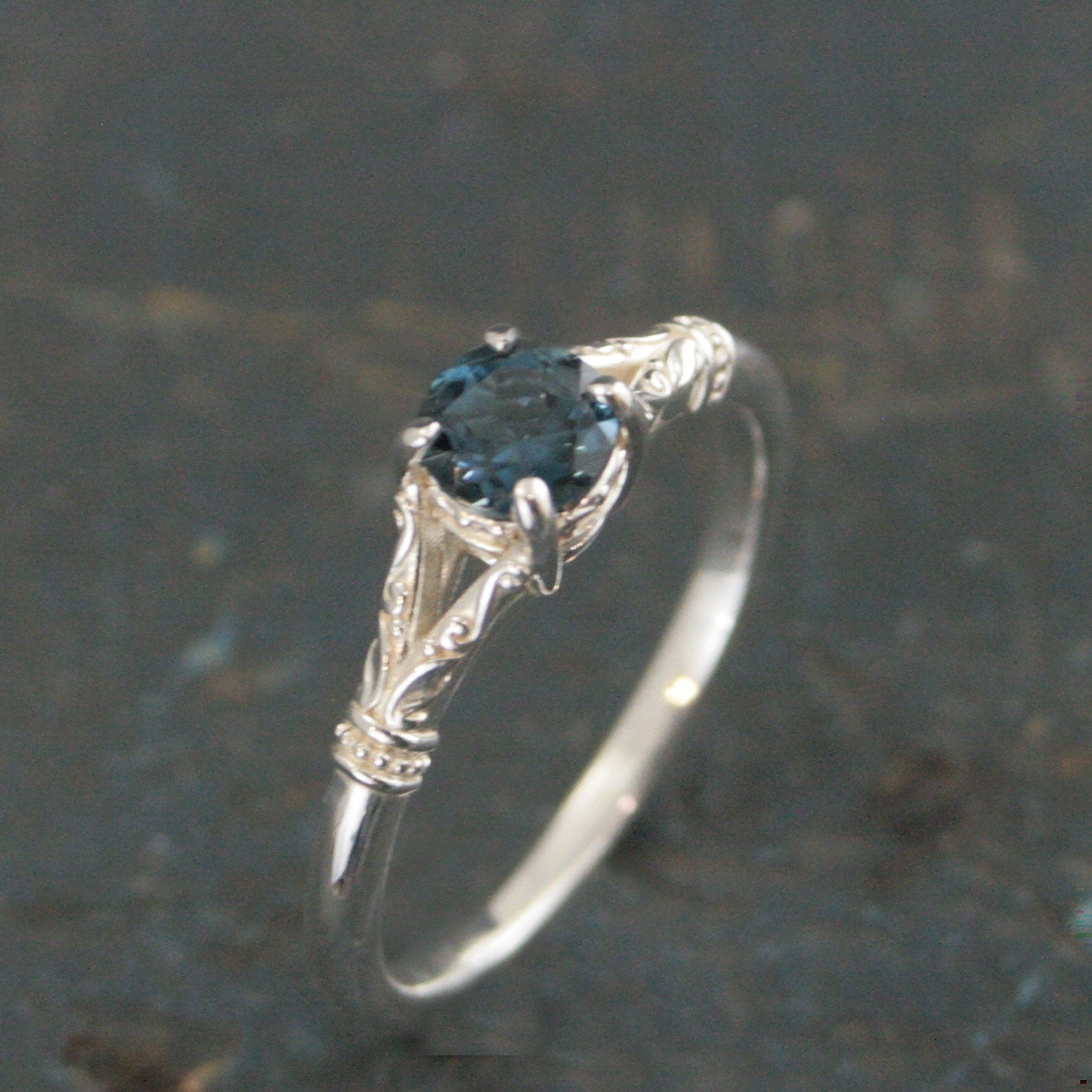 Elsa Birthstone Ring 5mm Stone of Choice Birthstone Jewelry Solid Sterling Silver Gift for Her Sweet Sixteen Ring Promise Ring Blazer Arts