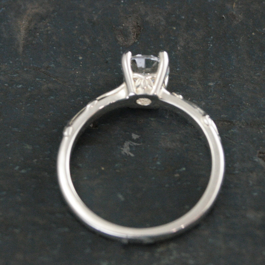 Silver Vine Ring Ivy Engagement Ring Silver Solitaire Ring Elegant Engagement Ring Moissanite Ring White Topaz Ring Cubic Zirconia Ring