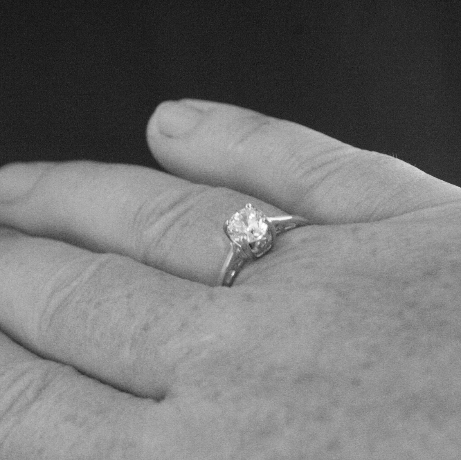 Silver Pixie Hollow Ring Sweet Filigree Solitaire Engagement Ring Cathedral Solitaire Sterling Silver Cubic Zirconia Ring Leaf and Sprout
