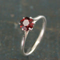 Silver Hexagon Ring Red Garnet Ring Unique Hexagon Stone Mozambique Garnet Natural Ethically Sourced Recycled Metal January Birthstone Ring