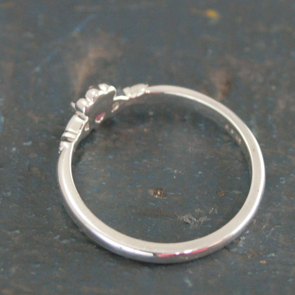 Ruby Claddagh Ring Tiny Heart Shaped Lab Grown Ruby Ring Irish Claddagh Sterling Silver Friendship Ring July Birthstone Ring Celtic