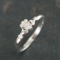 Tiny Celtic Heart Ring Moissanite Heart Silver Irish Claddagh Ring Promise Ring Sweet 16 Ring Claddagh Wedding Band Petite Engagement Ring