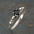 Onyx Princess Ring 5mm Onyx Solitaire Scroll Cathedral Setting Promise Ring Protection Genuine Facetted Onyx Ring Sculptural Swirl Design
