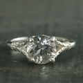 Elsa Ring Sterling Silver Split Shank Solitaire 8mm Stone Arendelle Design Frozen Ring Cocktail Ring Large Stone Solitaire Moissanite