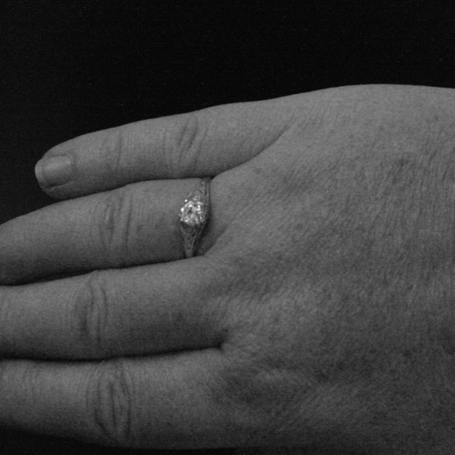 ON SALE The Cinderella Ring Silver Vintage Style Filigree Engagement Ring White Topaz or Cubic Zirconia Ring Antique Style Ring Promise Ring