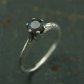 Atlantis Labradorite Engagement Ring--Full Cut Labradorite Ring--Sterling Silver Engagement Ring--Vintage Style Six Prong Solitaire Setting