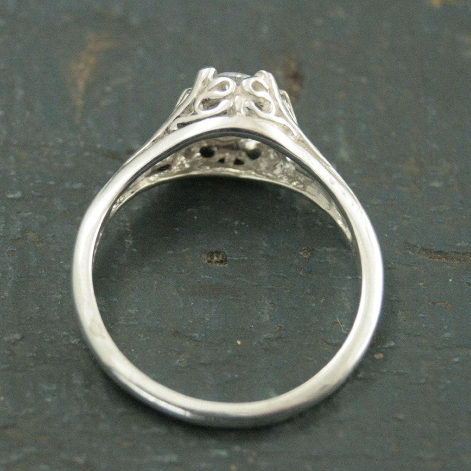 Aurora White Topaz Ring Sterling Silver Engagement Ring Vintage Design Ring Antique Style Ring Victorian Style Ring Oval Stone Ring