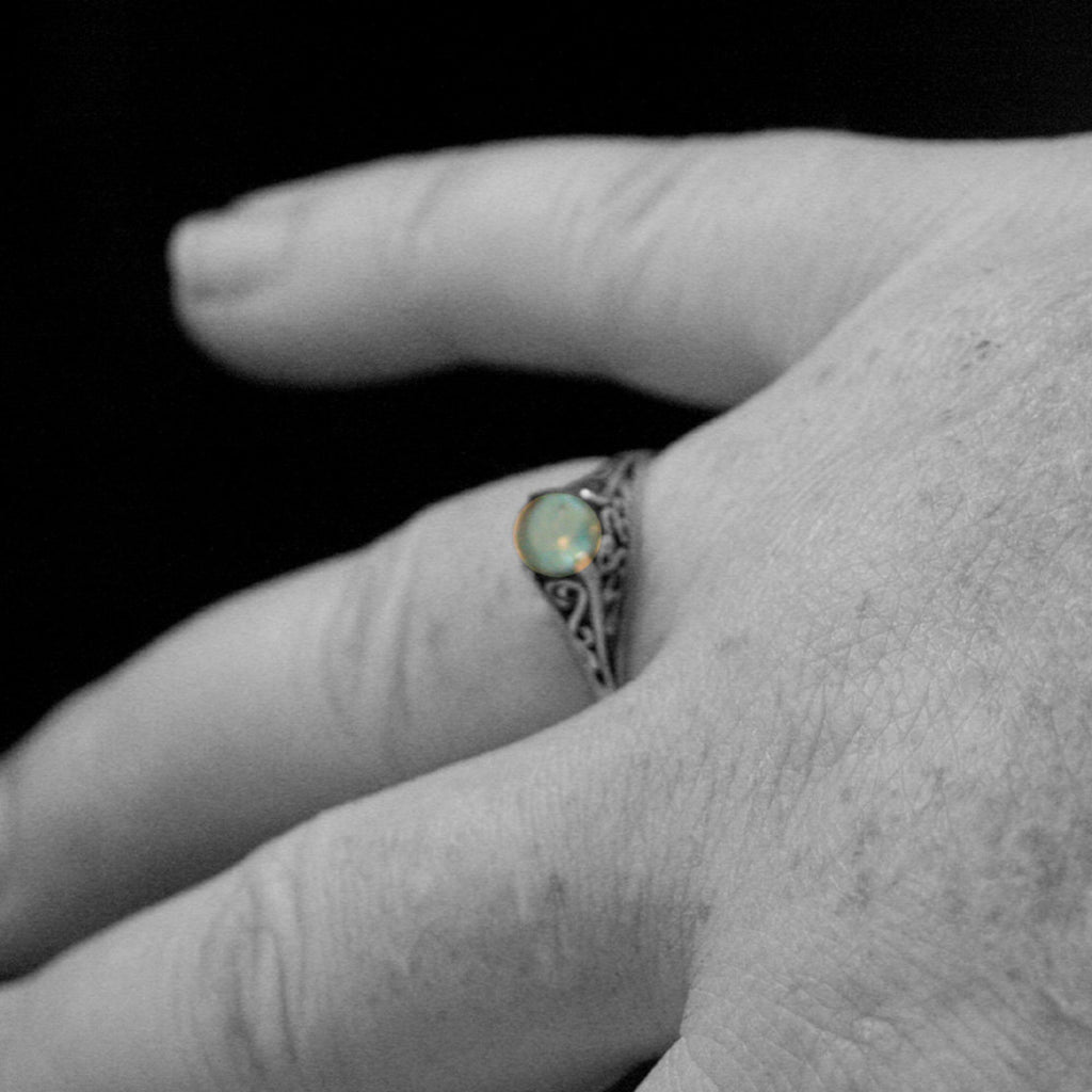 The Cinderella Ring Labradorite Ring Antique Style Ring Silver Vintage Style Filigree Engagement Ring Full Cut Labradorite Ring Promise