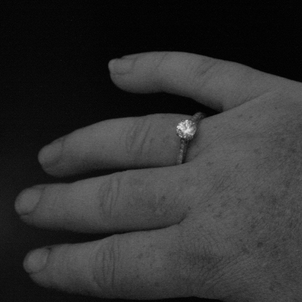 SALE Silver Engagement Ring Cubic Zirconia Engagement Ring CZ Ring White Topaz Ring The Enchanted Cathedral Setting Elegant Engagement Ring