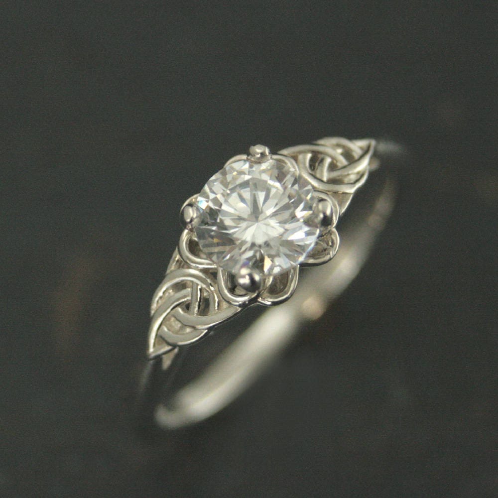 Celtic Engagement Ring Elinor Celtic Knot Ring Irish Engagement Ring Promise Ring Gift for Her Birthstone Ring Braided Engagement Ring