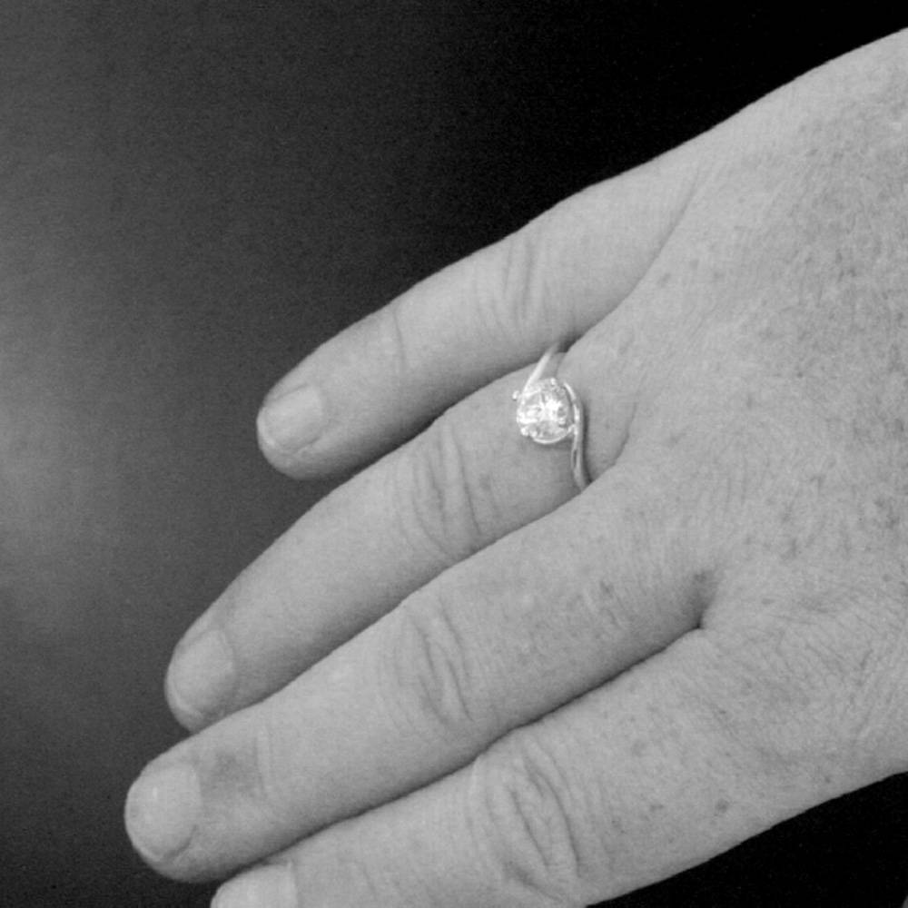 Silver Engagement Ring~Elegant Engagement Ring~Wave Ring~Ocean Ring~Bypass Ring~Solitaire Engagement Ring~Swirl Setting~Modern Engagement