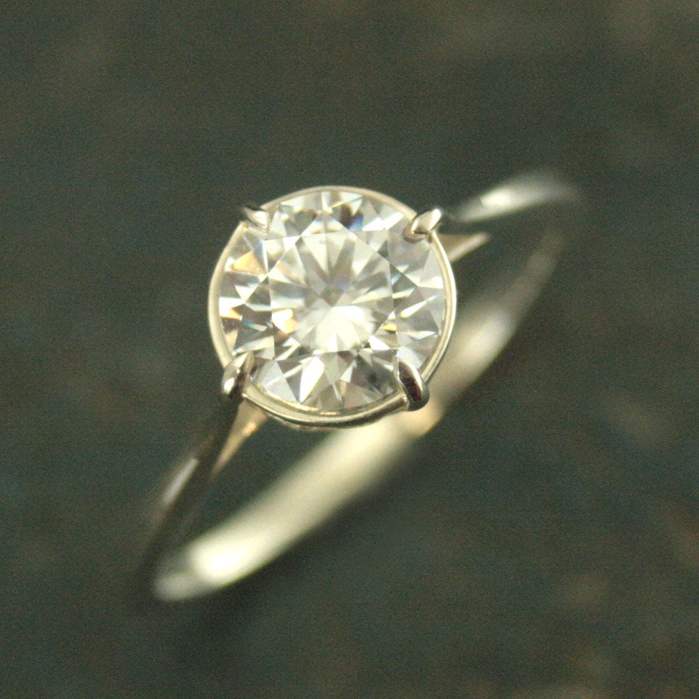 Elegant Cubic Zirconia Filigree Engagement Ring Sterling Silver Engagement Ring NSEW Prong Setting Antique Style Engagement Ring