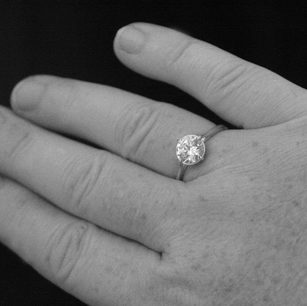 Elegant Cubic Zirconia Filigree Engagement Ring Sterling Silver Engagement Ring NSEW Prong Setting Antique Style Engagement Ring