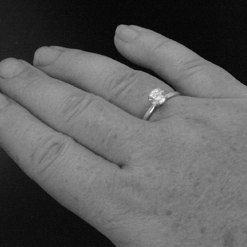 SALE Solitaire Engagement Ring Silver Engagement Ring White Topaz Ring Cubic Zirconia Ring Solitaire Ring Traditional Engagement Ring