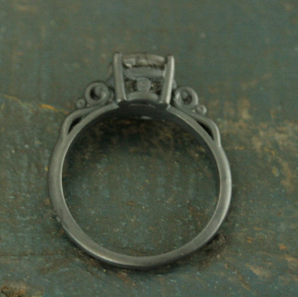 Black Rutilated Quartz Ring Black Engagement Ring Alternative Engagement Ring Unique Engagement Ring Gothic Queen Ring Vintage Style Ring