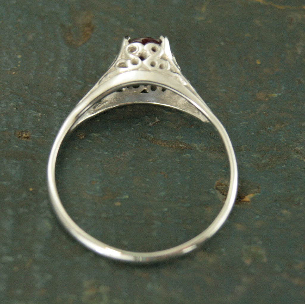 Alexandrite Ring Filigree Engagement Ring Antique Style Ring Vintage Style Ring June Birthstone Ring June Birthstone Jewelry Silver Filigree