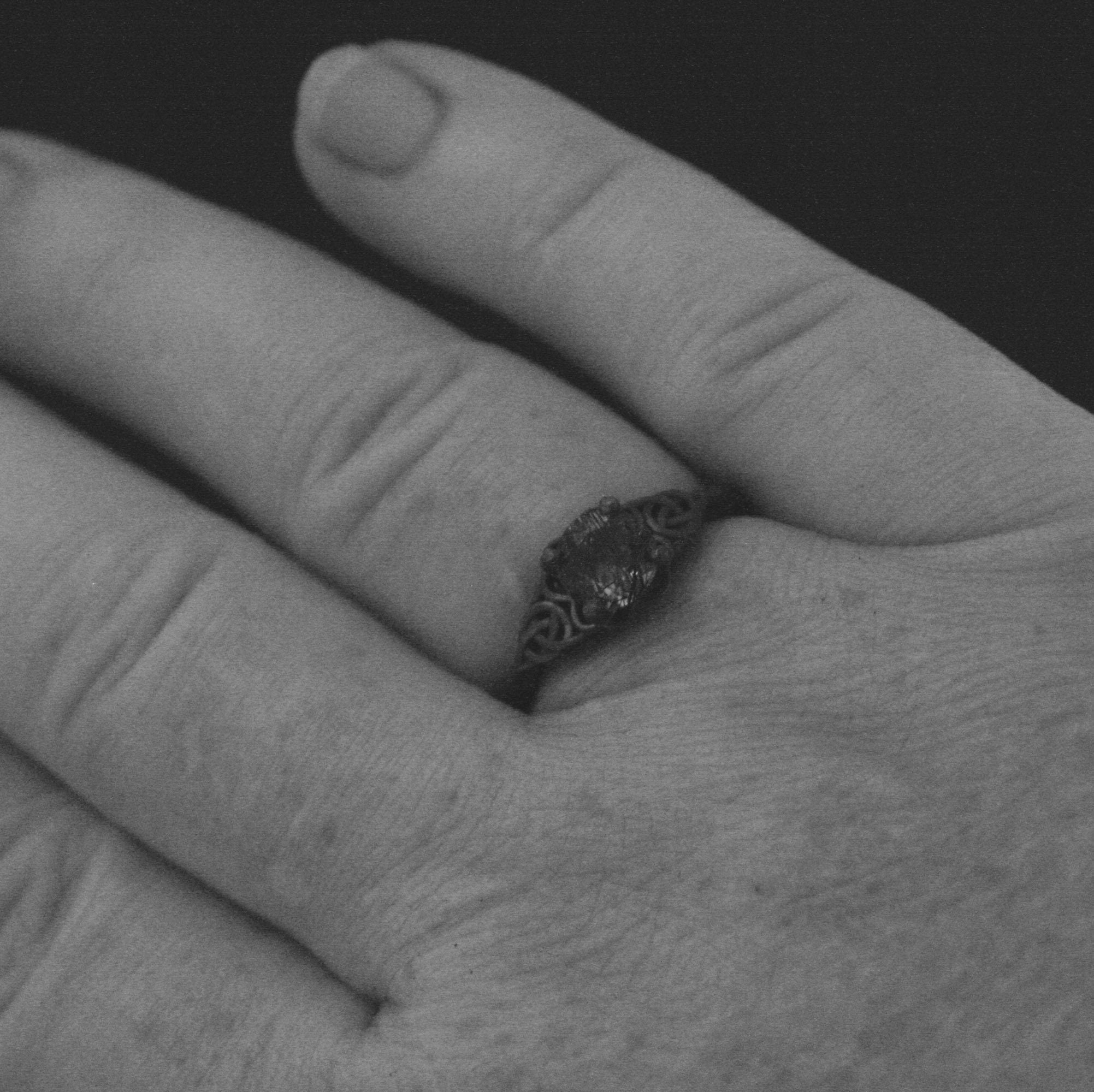 Black Tourmalinated Quartz Ring Celtic Ring Black Silver Ring Black Rutilated Quartz Ring Celtic Knot Ring Unique Engagement Ring