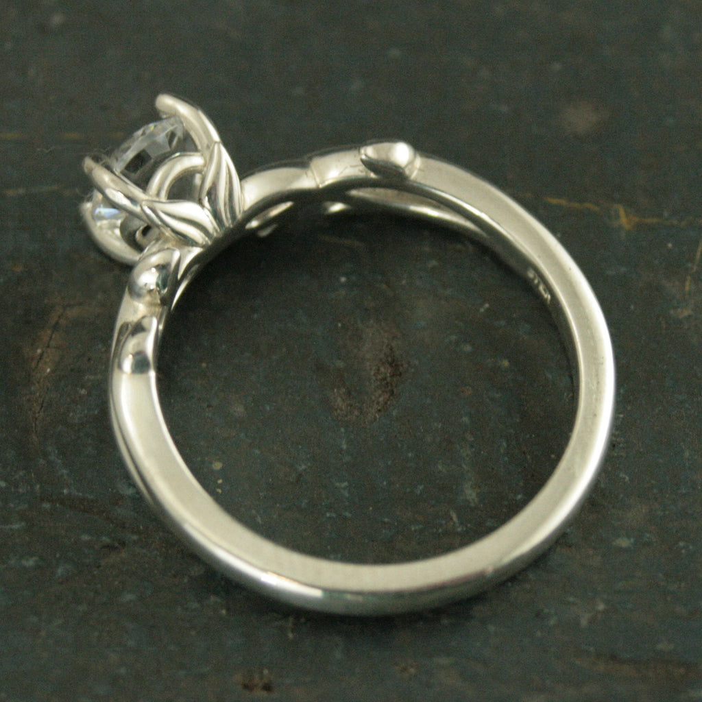 Vine Engagement Ring Castle Vine Ring Silver Engagement Ring Sculptural Solitaire Art Nouveau Ring Nature Ring Woodland Ring Elven Ring