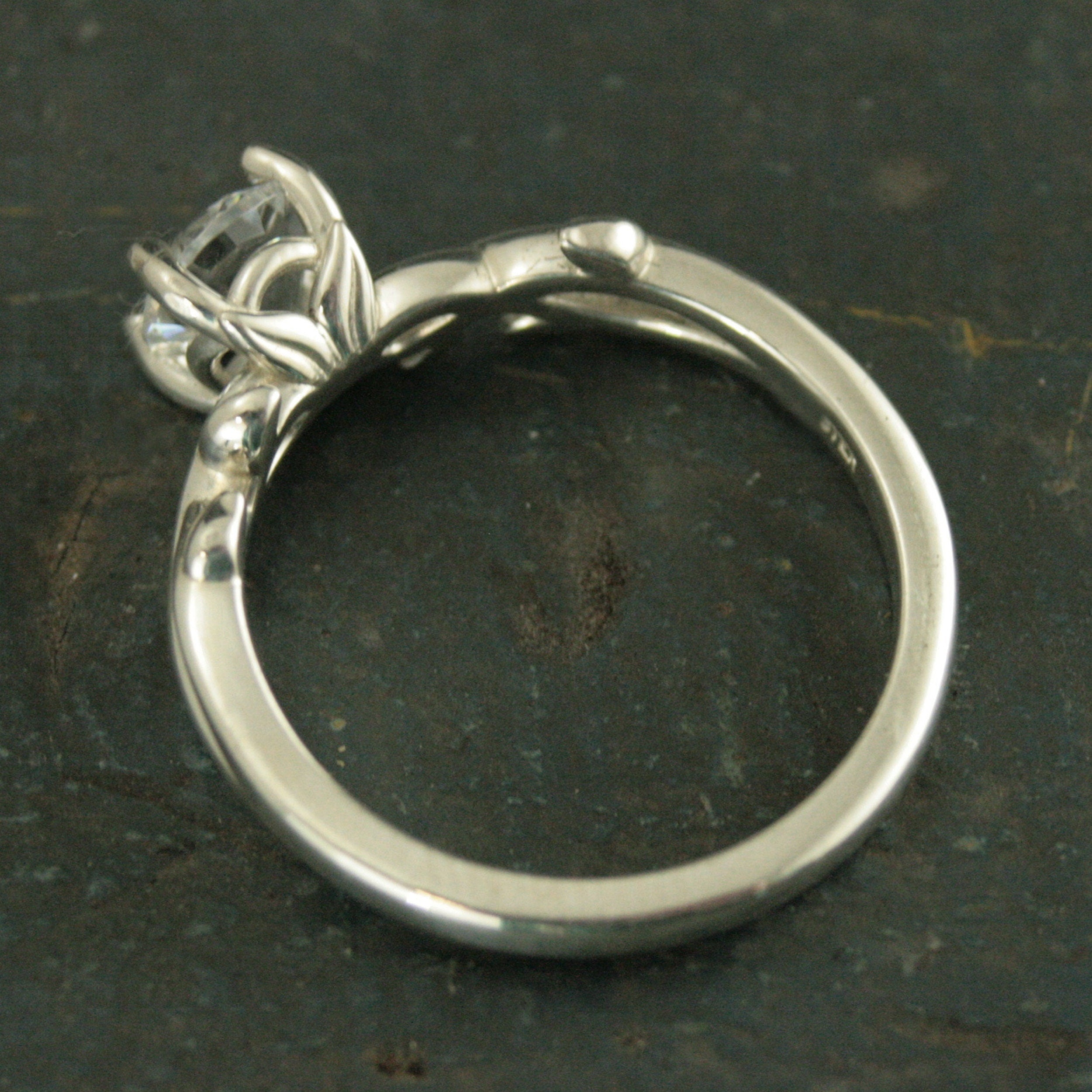 Vine Engagement Ring Castle Vine Ring Silver Engagement Ring Sculptural Solitaire Art Nouveau Ring Nature Ring Woodland Ring Elven Ring