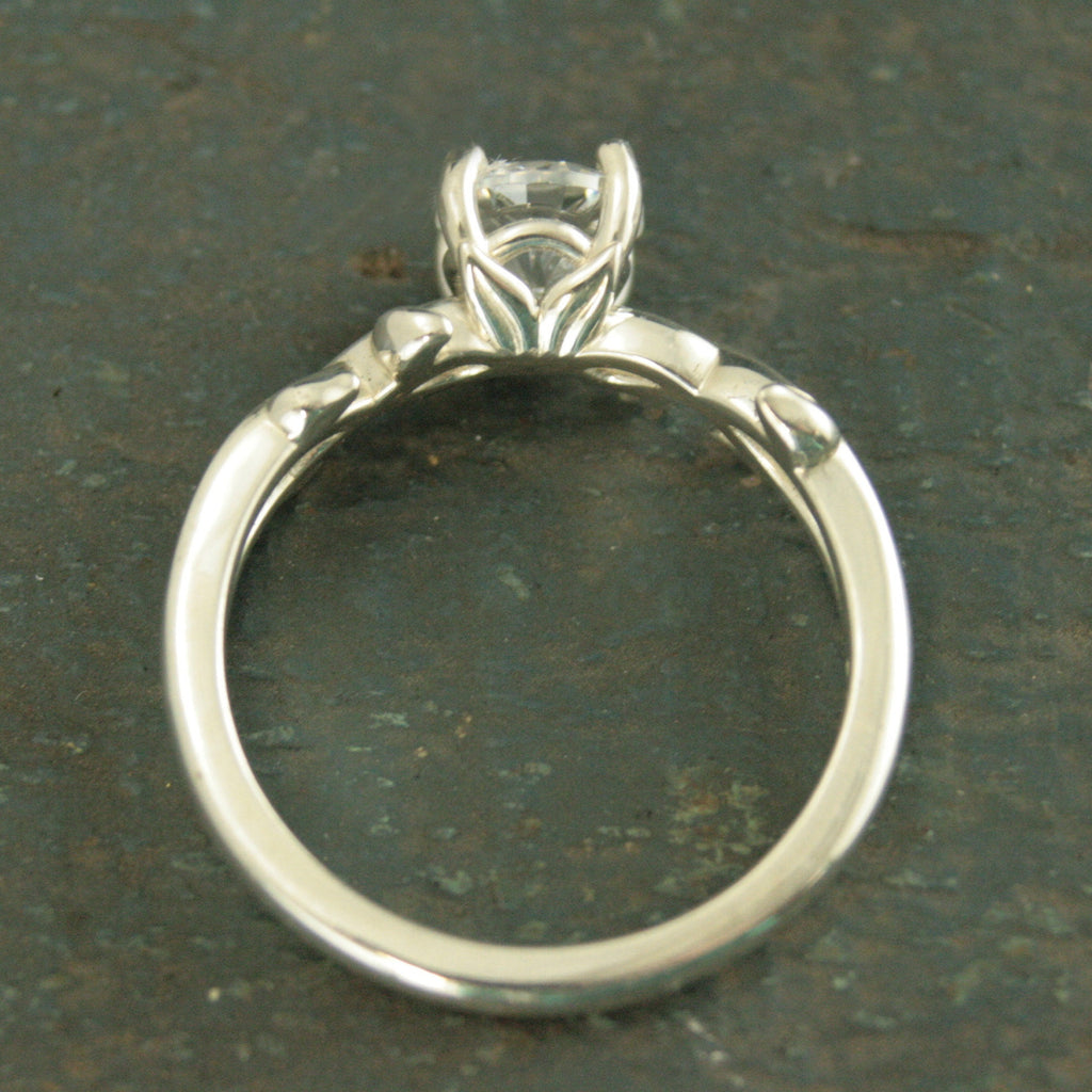 Vine Engagement Ring Castle Vine Ring Silver Engagement Ring Sculptural Solitaire Art Nouveau Ring Nature Ring Woodland Ring Elven Ring