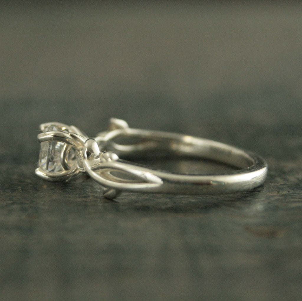 Vine Engagement Ring Castle Vine Ring Silver Engagement Ring Sculptural Solitaire Art Nouveau Ring Nature Ring Woodland Ring Elven Ring