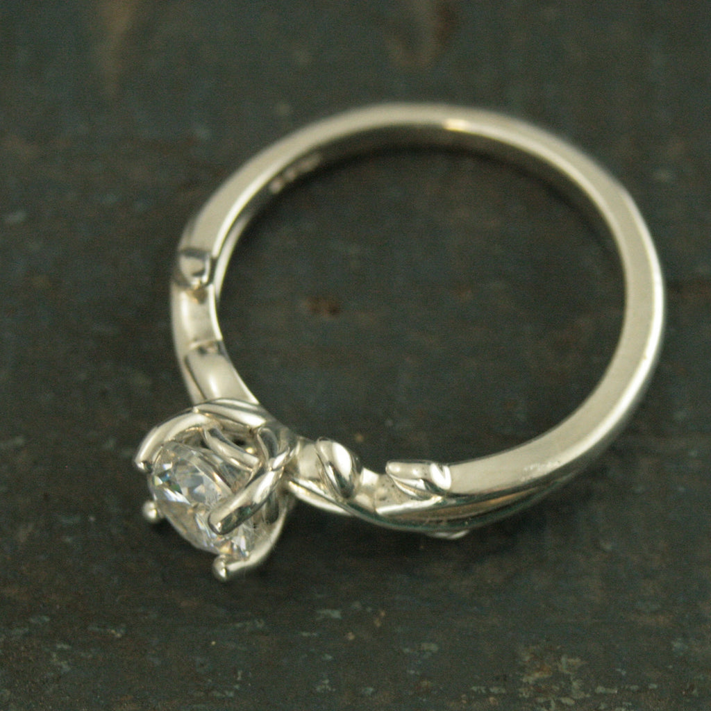 Vine Engagement Ring Castle Vine Ring Silver Engagement Ring Sculptural Solitaire Art Nouveau Ring Nature Ring Woodland Ring Elven Ring