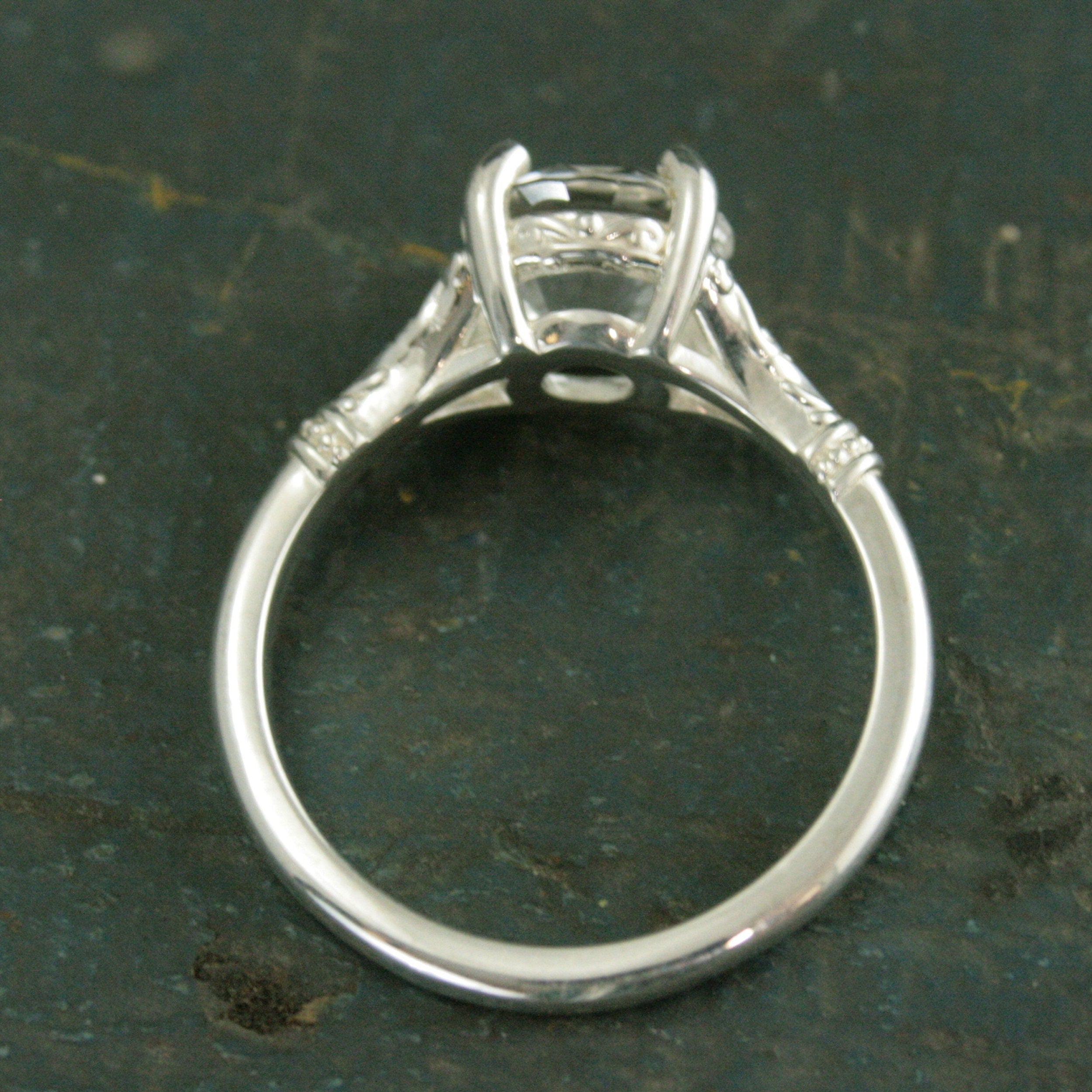 Elsa Ring Sterling Silver Split Shank Solitaire 8mm Stone Arendelle Design Frozen Ring Cocktail Ring Large Stone Solitaire Moissanite