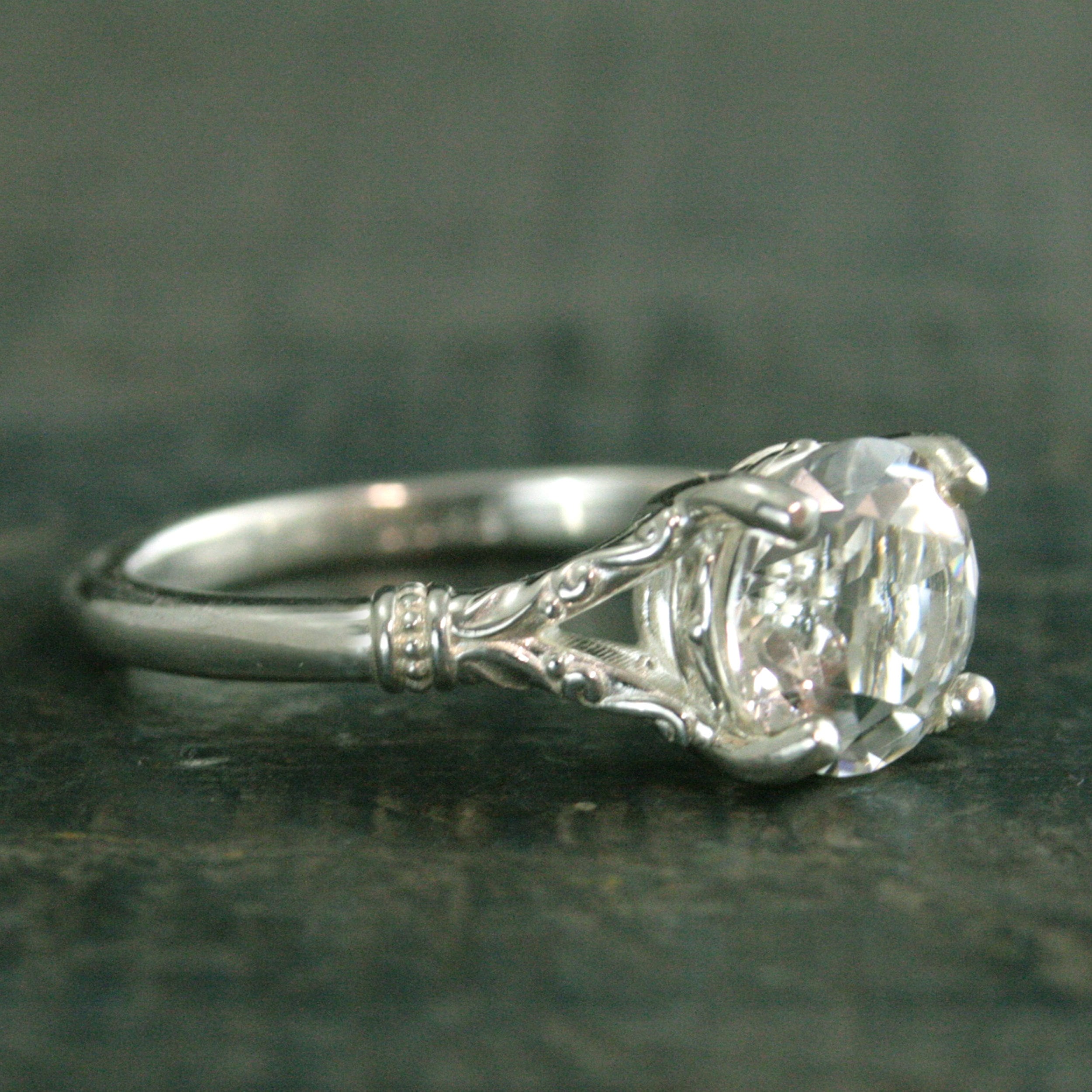 Elsa Ring Sterling Silver Split Shank Solitaire 8mm Stone Arendelle Design Frozen Ring Cocktail Ring Large Stone Solitaire Moissanite