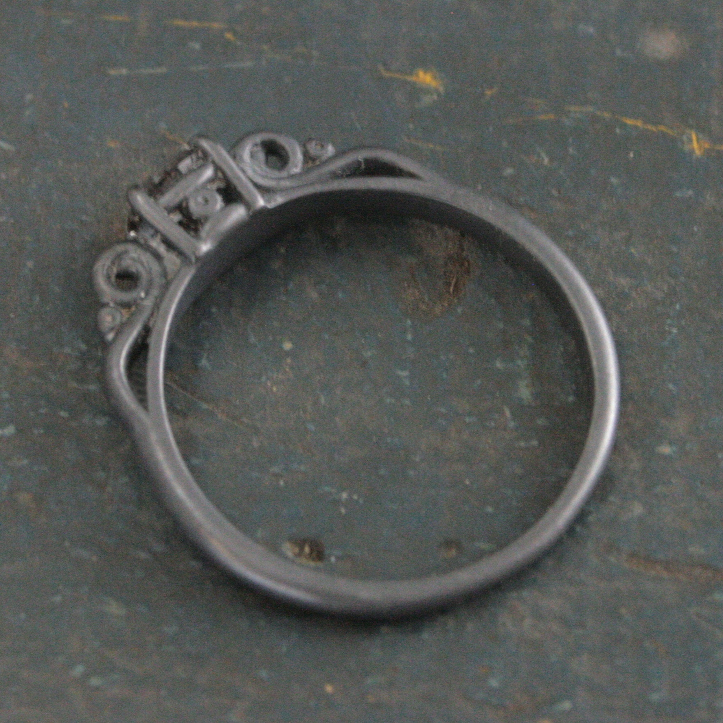 Black Rutilated Quartz Ring Dark Princess Black Tourmalinated Quartz Ring Unique Oxidized Black Silver Ring Facetted Rutilated Quartz Ring